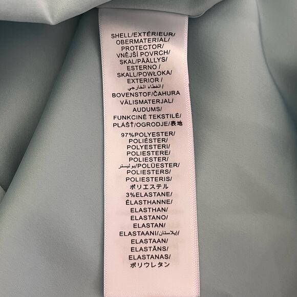 NEW Aidan Mattox V Neck Satin Midi Dress Size 16 Pleated Blue Green Pockets - Picture 10 of 12